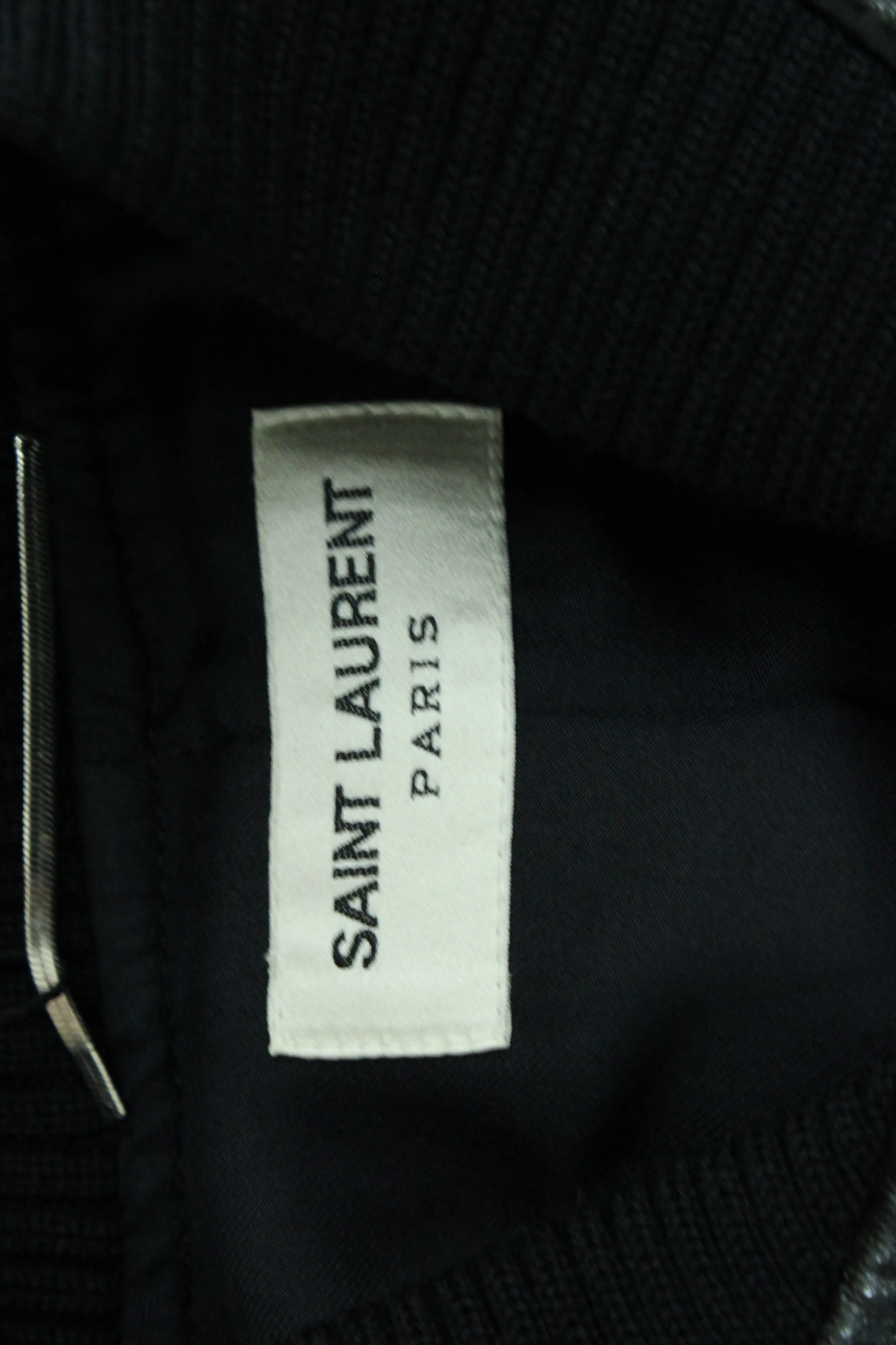 Saint Laurent Shiny Bomber Jacket in Black Cotton