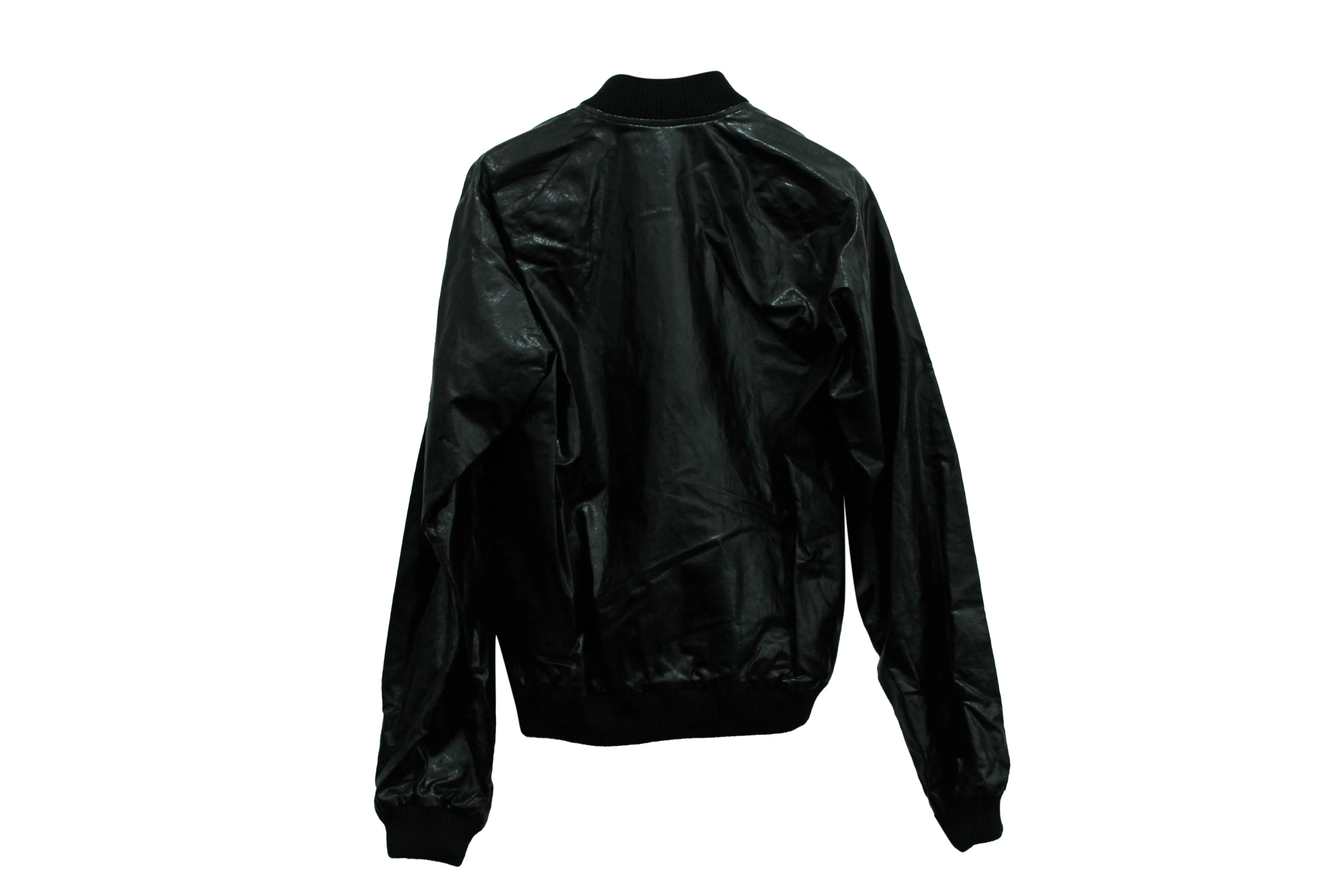 Saint Laurent Shiny Bomber Jacket in Black Cotton