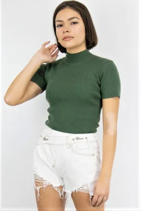 Short Sleeve Mock Neck Bodysuit