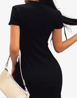 Sultry Ribbed Bodycon Mini Dress