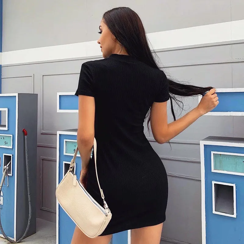 Sultry Ribbed Bodycon Mini Dress