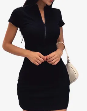 Sultry Ribbed Bodycon Mini Dress