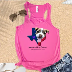 Texas Cleft Pup Flowy Racerback Tank (Available in several colors)