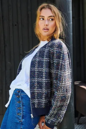 The Lottie Bomber in Navy Sparkle