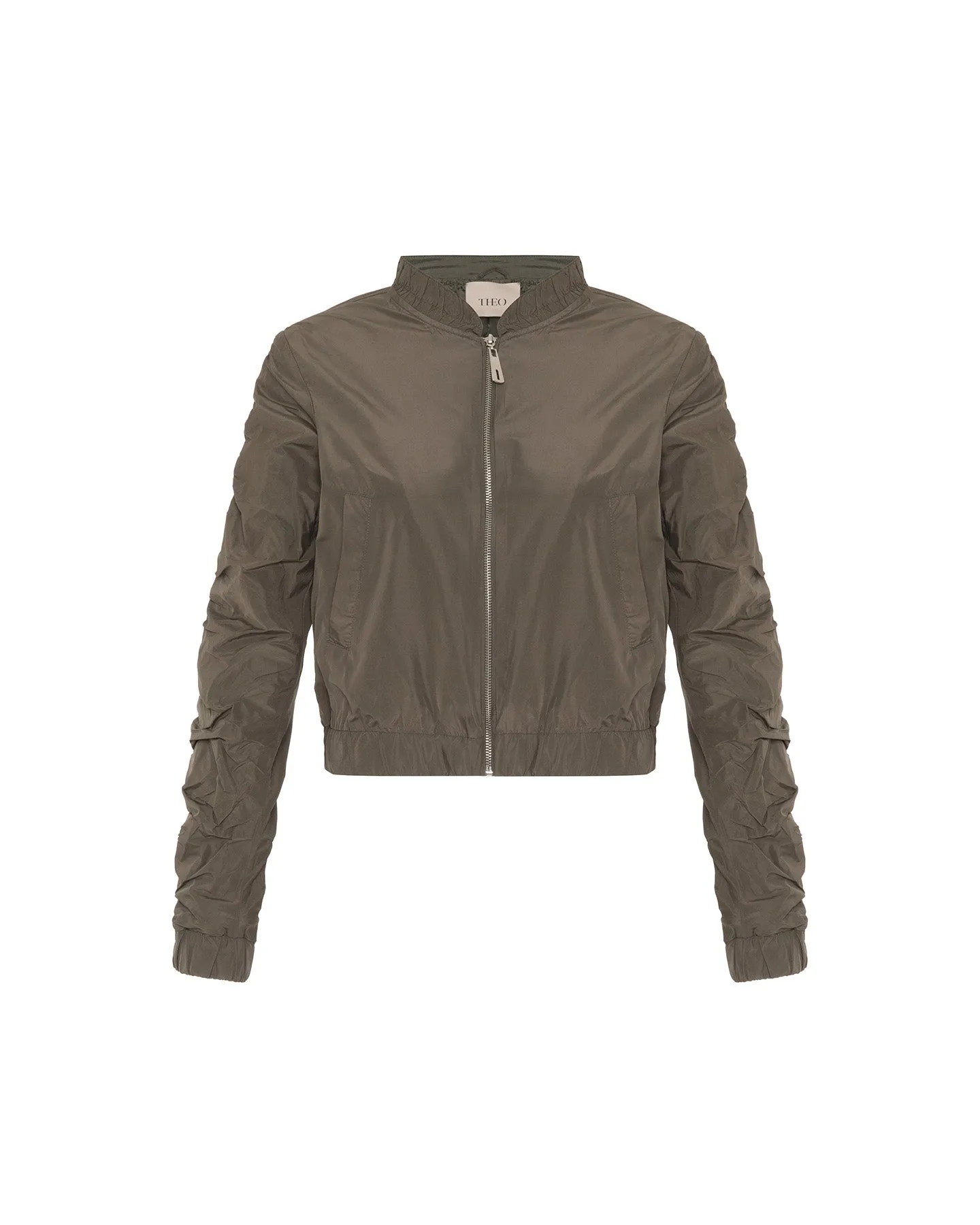 Theia Zip Taffeta Bomber