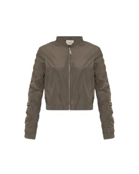 Theia Zip Taffeta Bomber