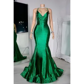 Trumpet/Mermaid Sexy & Hot Criss-Cross Straps Ruffles V-Neck Prom Dress