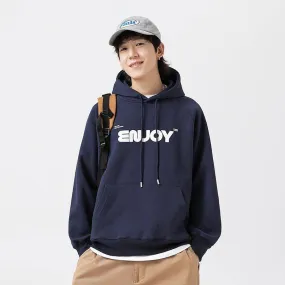 Unisex Loose-Fit Letter Print Hooded Sweater – Casual Comfort for Teenagers