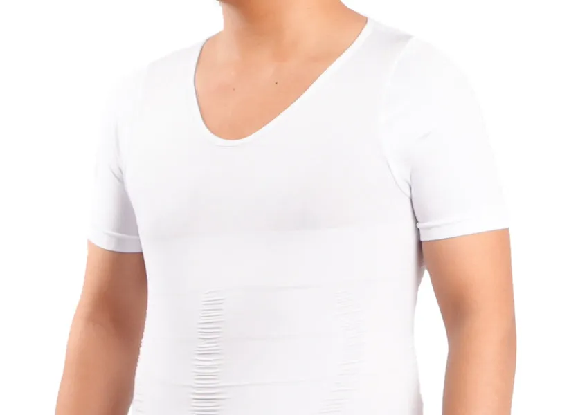 V-Neck Body Short Sleeve Compression T-Shirt