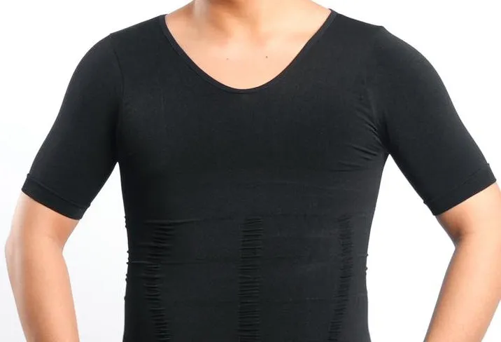 V-Neck Body Short Sleeve Compression T-Shirt