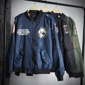 Varsity Bomber Jacket Autumn Motorcycle Clothing Coat Men and Women Couple Embroidered Baseball Uniform Pilot Jacket
