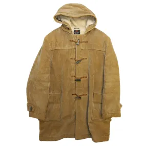 Vintage Gloverall Snowdon Corduroy Duffle Coat Jacket Size 46 Brown Sherpa Lined