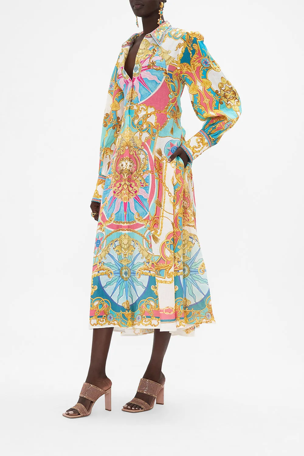 WAIST TIE SHIRT DRESS SAIL AWAY WITH ME