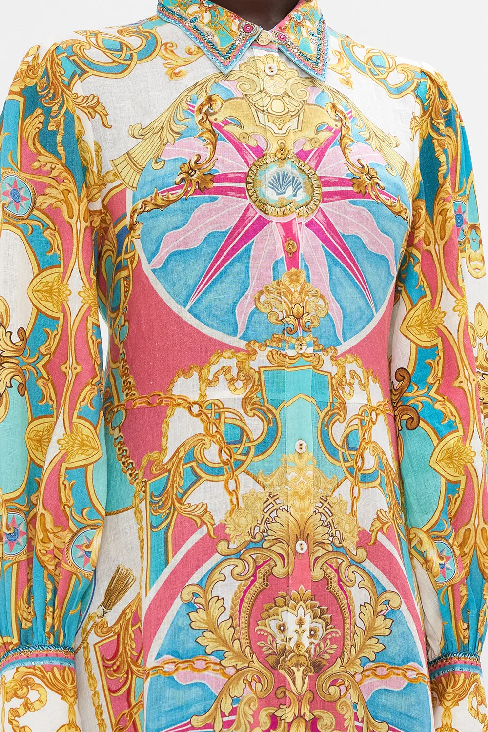 WAIST TIE SHIRT DRESS SAIL AWAY WITH ME