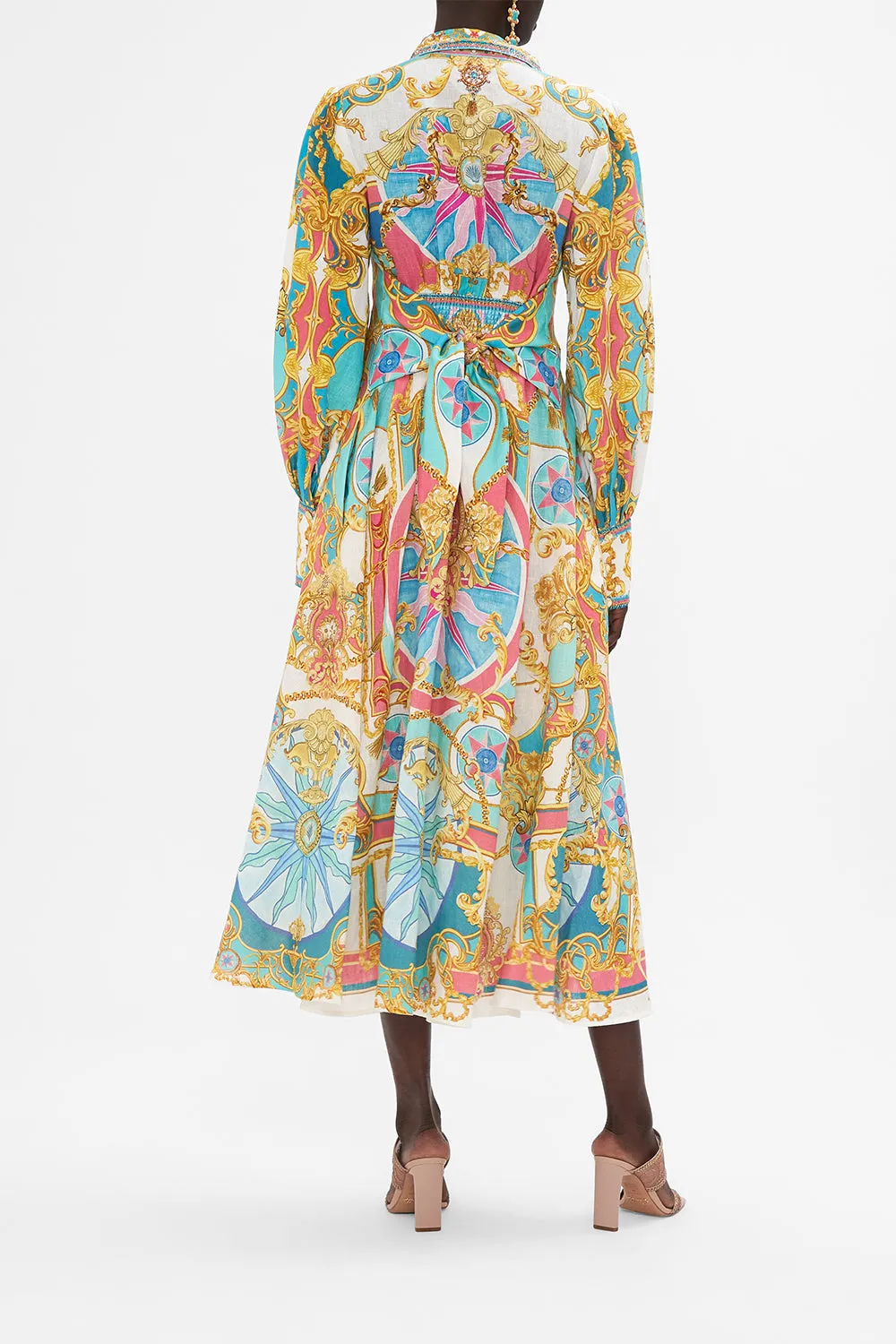 WAIST TIE SHIRT DRESS SAIL AWAY WITH ME