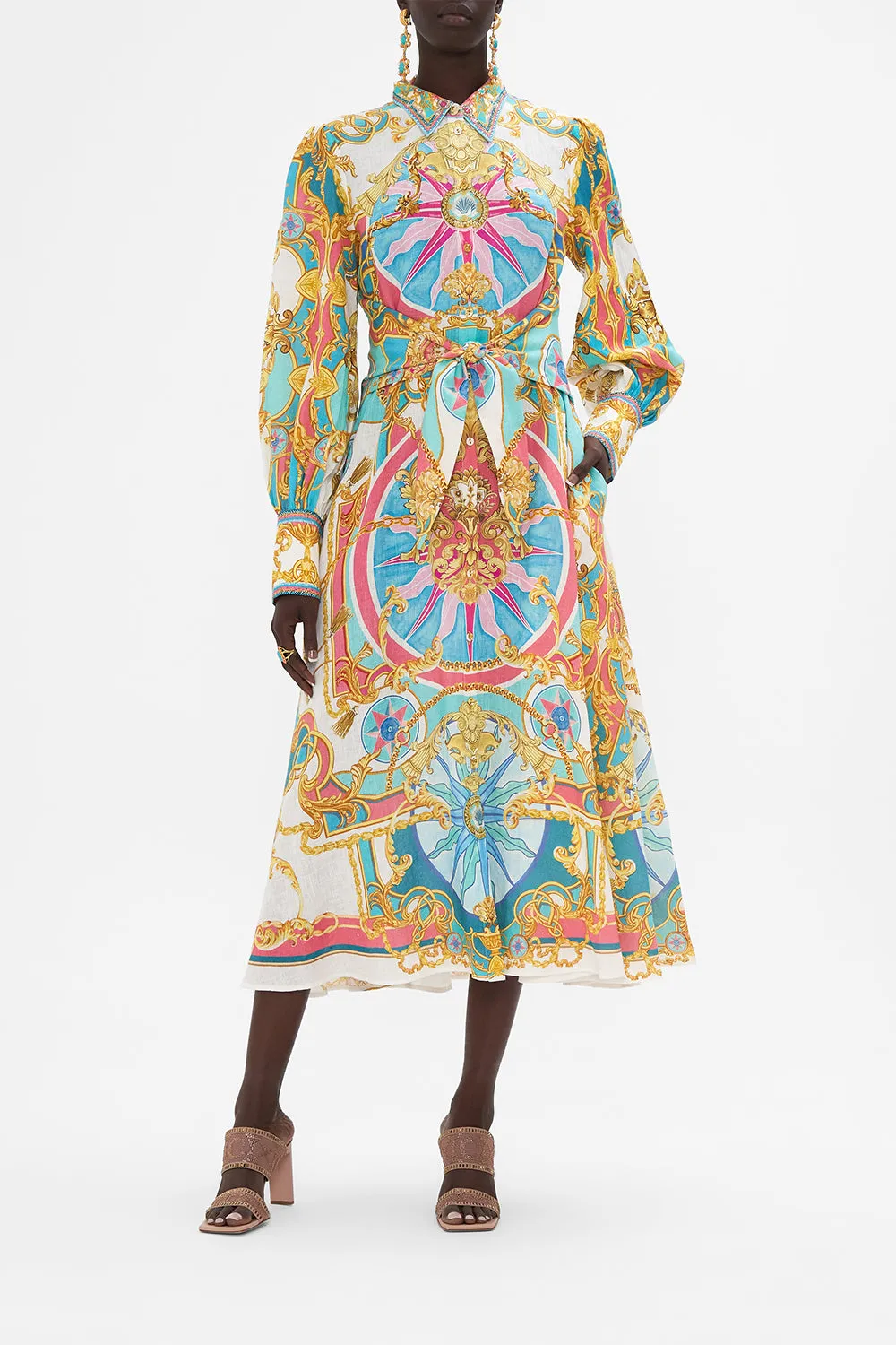 WAIST TIE SHIRT DRESS SAIL AWAY WITH ME