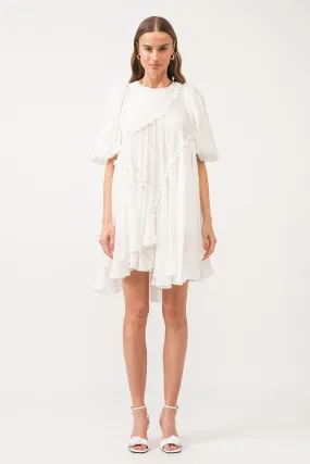 White Asymmetrical Mini Dress