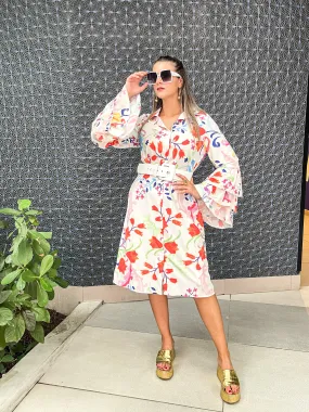 WHITE FLORAL PRINT DRESS