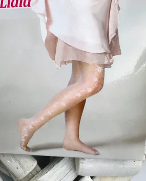 White flower tights