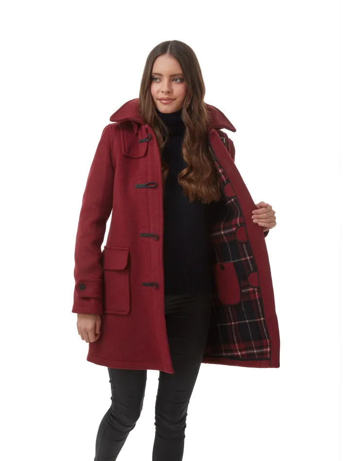 Women's London Classic Fit Duffle Coat - Burgundy