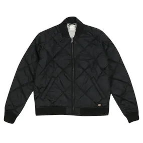 Womens Quilted Bomber Jacket - Black